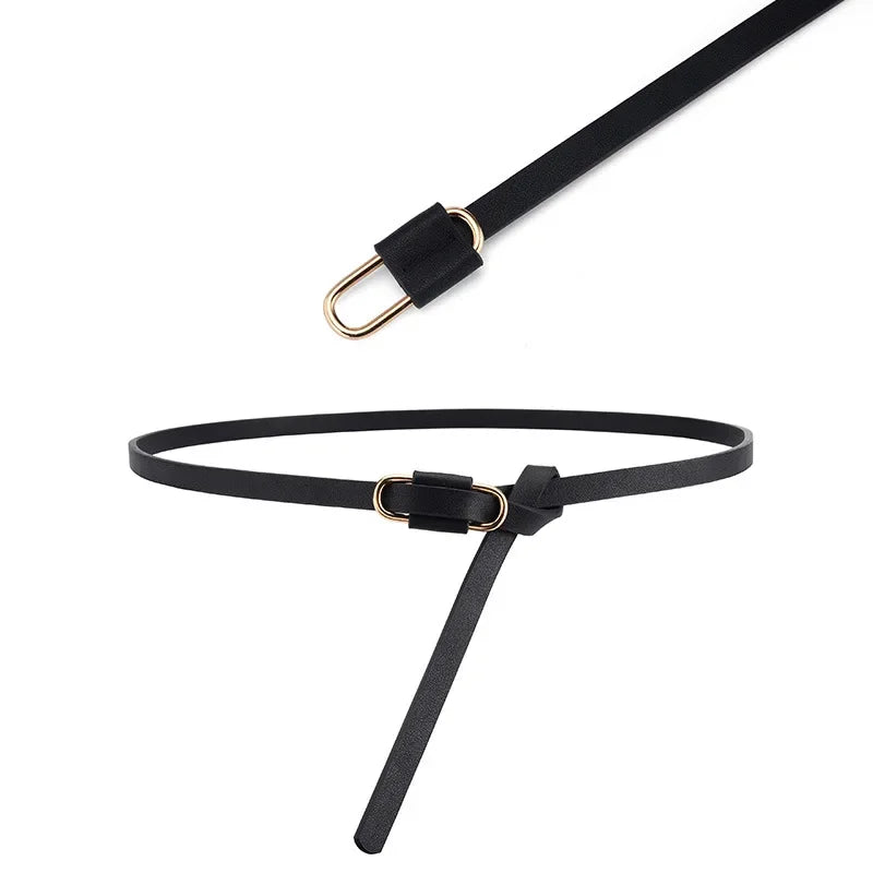 Metal Buckle Thin Stretchy Waist Belt Striped Elastic Waistband Elegant Women Girdle Female Belt Fashion Apparel Accessories New