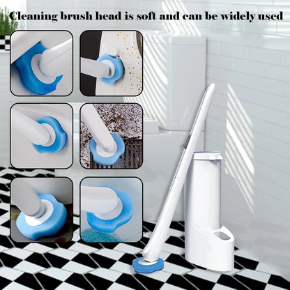 Wall-mounted Disposable Toilet Brush Cleaner Long Handle Bathroom Cleaning Brush With Replaceable Brush Head Toilet Accessories