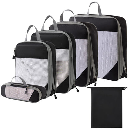 Set/6Pcs Compressible Packing Travel Storage Bag Cubes Waterproof Suitcase Portable Luggage Organizer With Handbag Packing Bag