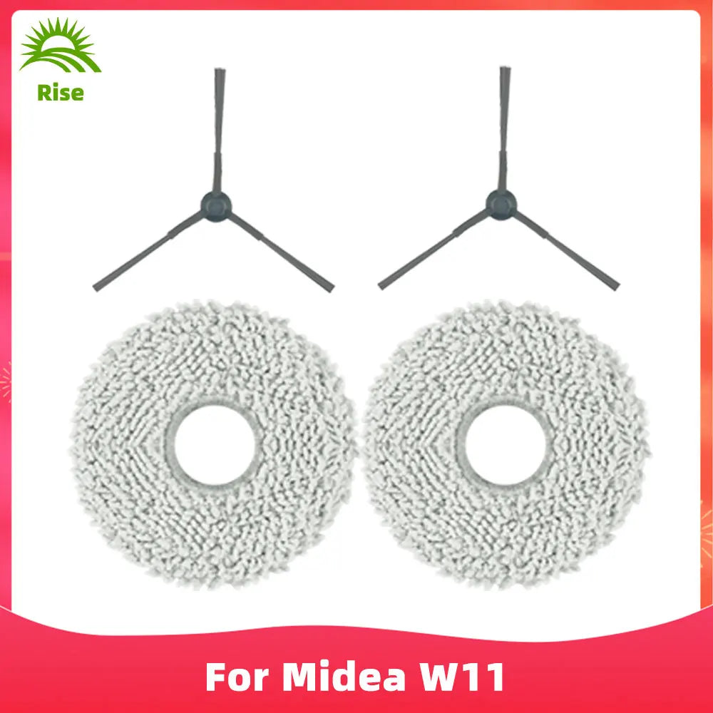 Compatible For Midea V12, V10, W11 Robot Vacuums Spin Side Brush Mop Cloths Rag Spare Part Accessory Replacement
