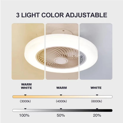 Smart Ceiling Fan Fans With Lights Remote Control Bedroom Decor Lamp 52cm Air Invisible Silent Electric fan for room AC220V