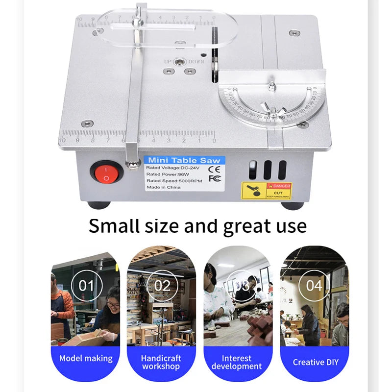 Mini Table Saw for Model Making and Crafts Compact Table Saw Benchtop Saw DIY Bench Saw Desktop Cutting Tool Hobby Saw