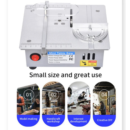 Mini Table Saw for Model Making and Crafts Compact Table Saw Benchtop Saw DIY Bench Saw Desktop Cutting Tool Hobby Saw
