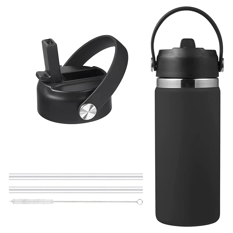 2 Pack Straw Lid for Hydro Flask Wide Mouth 12Oz 18Oz 32Oz 40Oz 64Oz,Flexible Handle Replacement Lid Straws