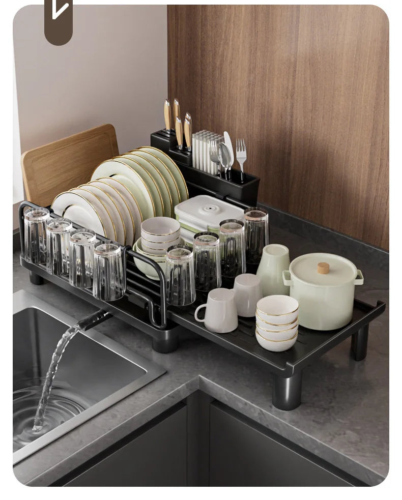 Kitchen Gadgets Sticky Plate Knife Fork Chopsticks Cup Drain Rack Kitchen Retractable Dish Drain Sink Suitable For Kitchen Sinks