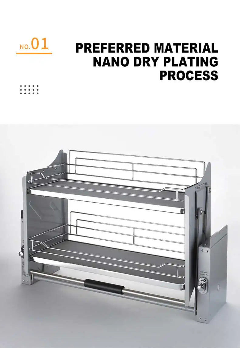 Kitchen Cabinet Wall Cabinet Lifting Pull Baskets Pull-down Kitchen Storage Rack Cabinet Pull Basket Damping Buffer Lift