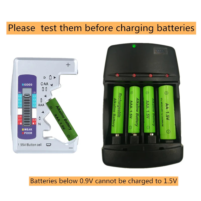 4 way Ecological Charger  with USB input port for  LR03 LR6 disposable Batteries and AA AAA Rechargeable alkaline Batteries