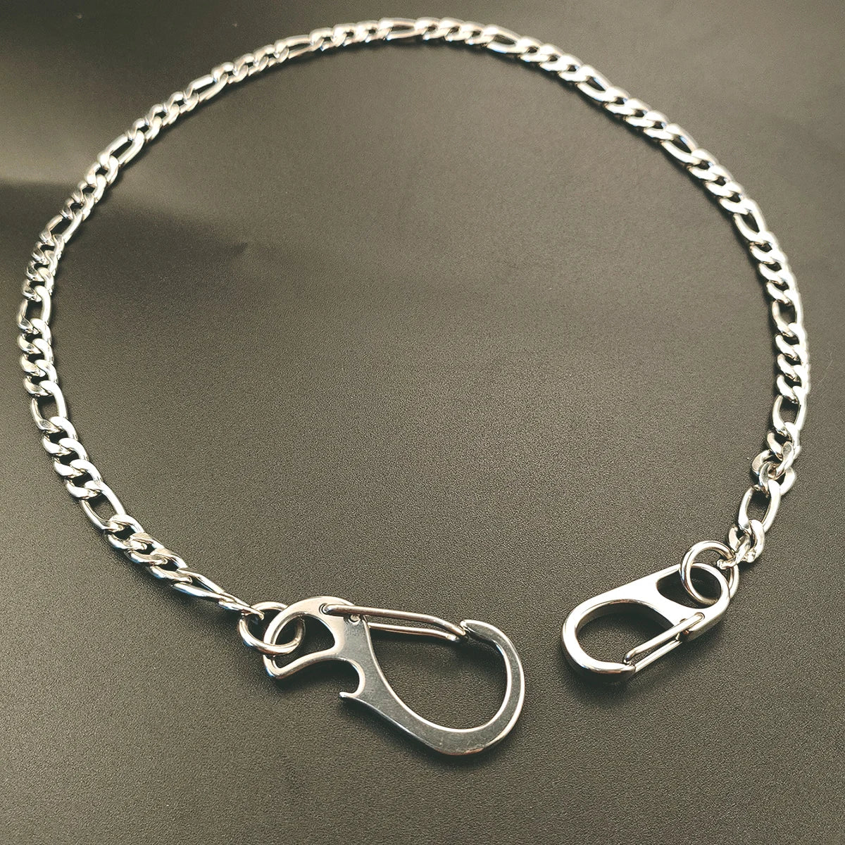 21 inch long Figaro 3:1 chain necklace choker jean trouses chain street dance decor stainless steel carabiners