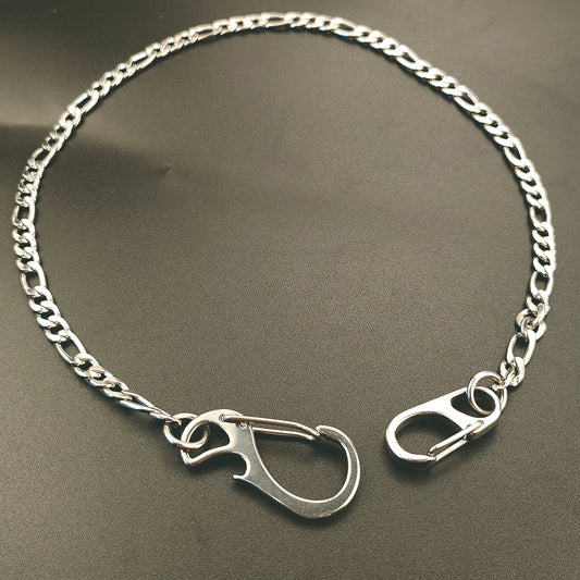 21 inch long Figaro 3:1 chain necklace choker jean trouses chain street dance decor stainless steel carabiners
