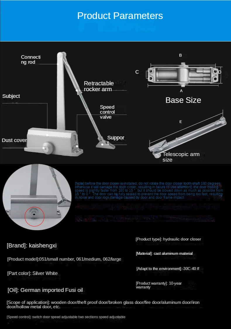 Door closer home push-pull unit door door close artifact fireproof anti-theft door hydraulic automatic buffer silent door closer