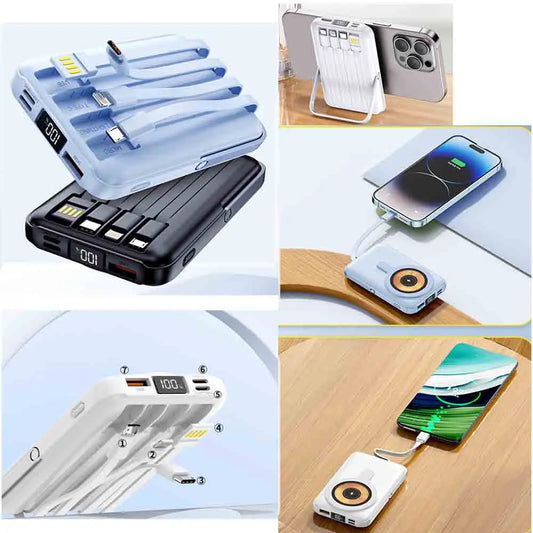 10000mAh Wireless Power Bank Magnetic 15W Wireless Charger with Stand External Battery PD20W Fast Charging For iPhone PowerBank