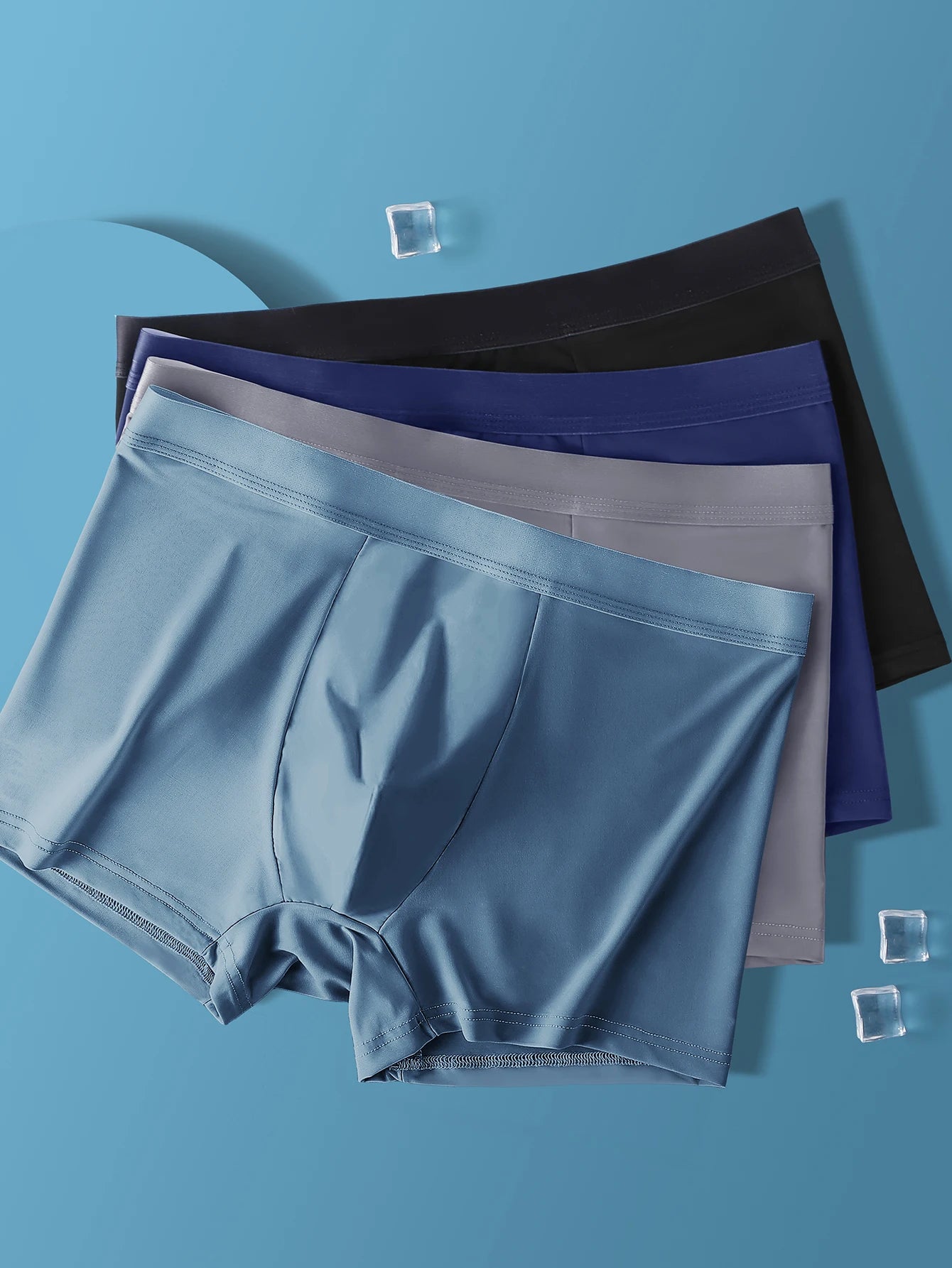 4pcs men's boxers sports underwear soft breathable comfortable simple fashionable athleisure fitness underwear