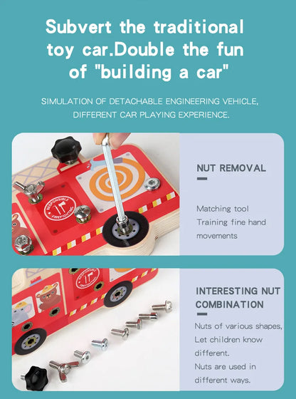 Montessori Screw Driver Board Educational Sensory Toy Preschool Wooden Toy Wooden Educational Toy for Toddler Skill Learning Toy