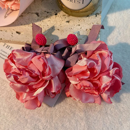 Bohemian Flowers&Bow Big Dangle Earrings For Women Girl Trendy Luxury Vintage Fairy Wedding Party Jewelry Accessoies