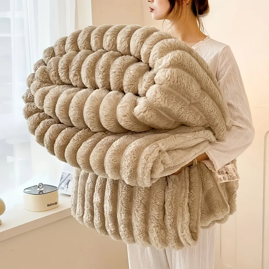 Double Sided Soft Shawl Blanket - Thick Warm Cover Blanket, Air Conditioning Blanket, Office Nap Blanket