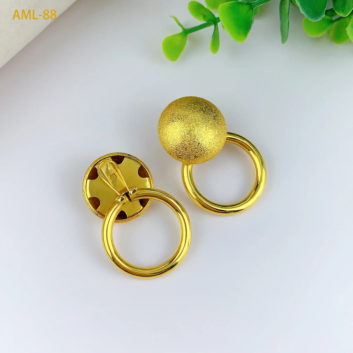 Fashion Women Jewelry Set for Accessories 24k Gold Color Round Necklace and Earrings Set for Engagement Party Dubai Wedding