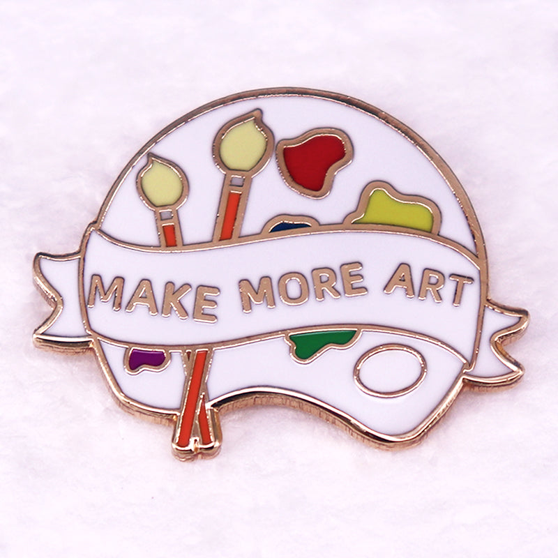 Make More Art Palette Painting Enamel Pin Artist Accessories Perfect for Bags Jackets Jeans Hats