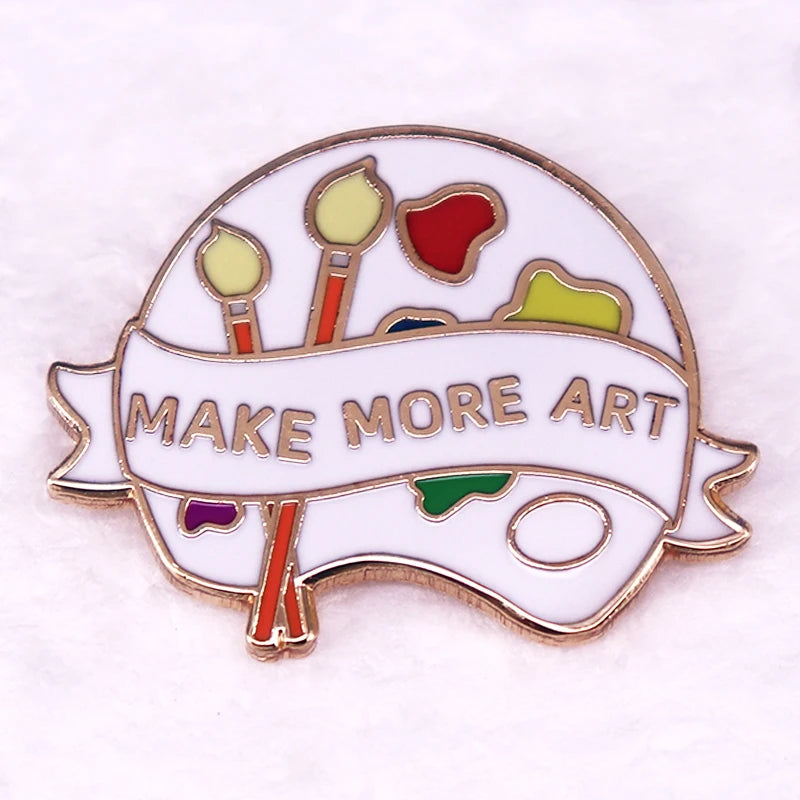Make More Art Palette Painting Enamel Pin Artist Accessories Perfect for Bags Jackets Jeans Hats