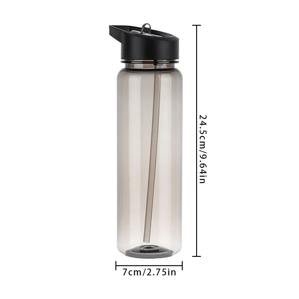 750ml Sports Water Bottle With Straw Outdoor Plastic Clear Dinkware Gym School Travel Camping Portable Leakproof Drinking Cup