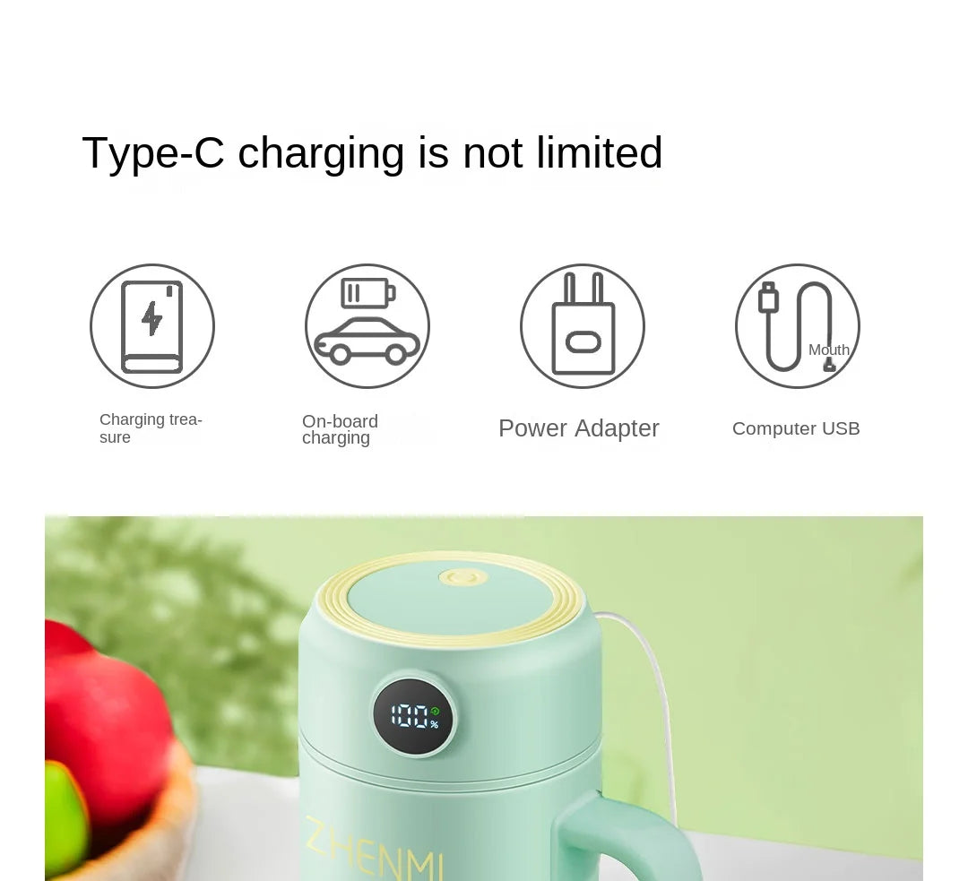 Portable Multifunction Fruit Juicer Blender 10 Blade Mini Ice Blender Smoothie Maker USB Charging Wireless Juice Extractor