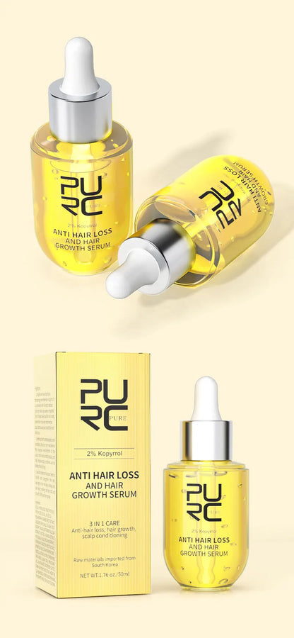 PURC Ginger Hair Serum for Men Women Scalp Treatment Repair Damaged Dry Moisturizing Hair Care Products 50ml