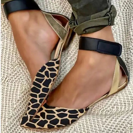 Pointed Toe Women Sandal Casual Flat Heel Shoes Fashion Hook Loop Ankle Buckle Women's Sandal Trend 2025 Shoes