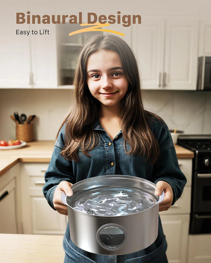 7L Large Capacity Stainless Steel Cat Water Fountain Dog Pet Automatic Drink Fountain Feeder Bowl Window Silent (No 5V 1A Plug)