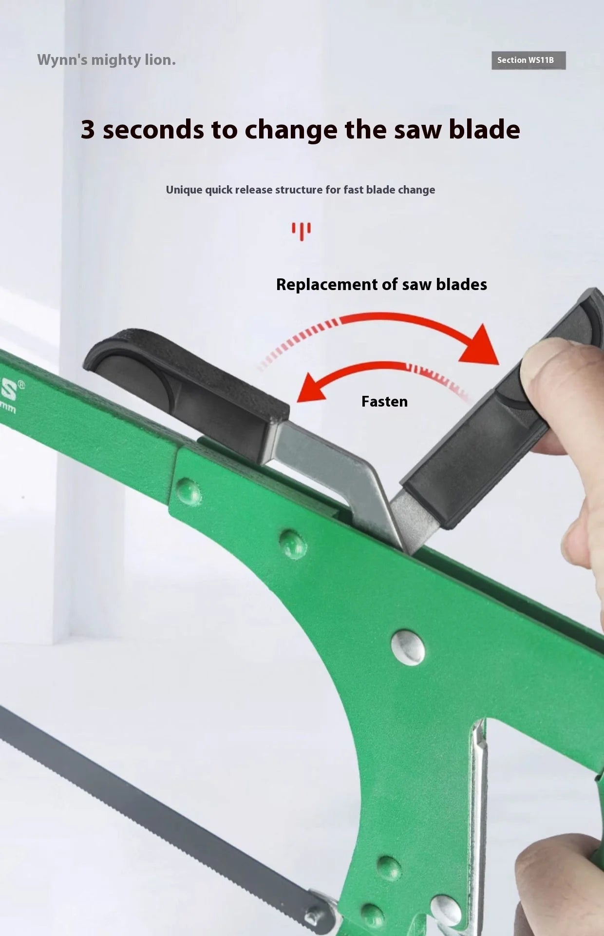 Damaly, Hacksaw Stand, Aluminium Power Hand Saw, Household Mini Adjusting Saw, Bow Stand, Woodworking Saw, Hand Saw
