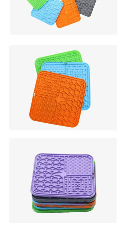 Pet Placemat Cat Slow Feeding Mat Dog Lick Mats Silicone Pets Eating Slowly Food Pad Cats Dogs Feeding Supplies