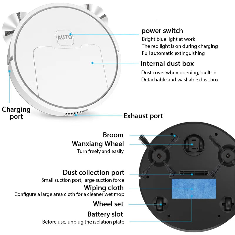 New Wireless Smart Robot Vacuum Cleaner Multifunctional Super Quiet Vacuuming Mopping Humidifying For Home Use Home Appliance