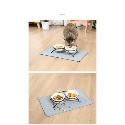 Food Grade Silicone Bowl Mats, Non - slip Food Pan Mat With Border, Waterproof Silicone Pet Placemat, Pet Feeders