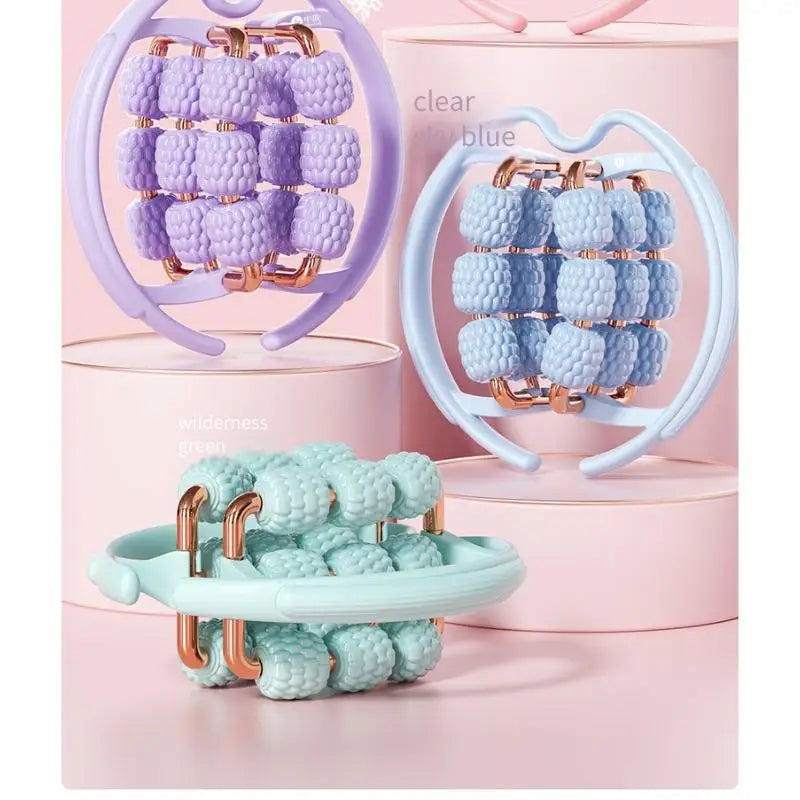 Leg Massager Roller Clamp Muscle Relaxation Foam Roller with Three Rows Ring Clamp Leg Roller for Fitness Recovery Tool