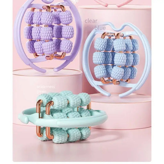 Leg Massager Roller Clamp Muscle Relaxation Foam Roller with Three Rows Ring Clamp Leg Roller for Fitness Recovery Tool