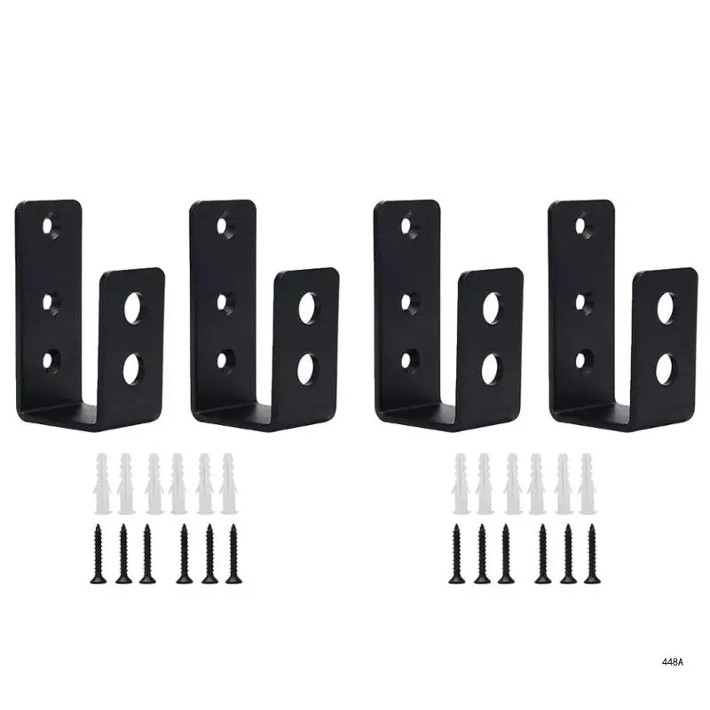 Door Barricades Clamps Brackets Set Us-Shaped Bar Security Door Locks Supports for Home Barn Shed Garage Gate Door