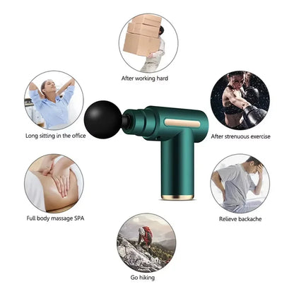 Portable Fascial Massage Gun With LED Touch Electric Percussion Pistol Massager Body Relaxation Screen Replaceable Massage Head