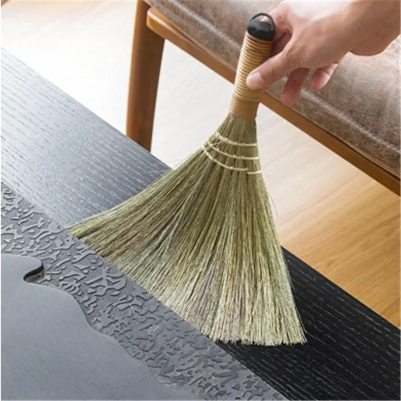 Retro Japanese Soft Hair Brooms Wood Floor Sweeping Straw Braided Household Floor Cleaning Household Floor Useful Cleaning Tools