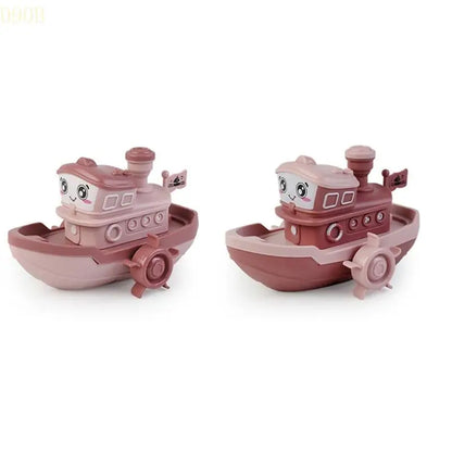 090B Bathtub Toy for Babies Lovely Cartoon Clockwork Float Cartoon Ship Boat Little Cruise Ship Interesting Clockwork Toy