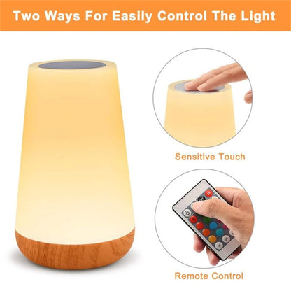 13 Color Changing Night Light RGB Remote Control Touch Dimmable Lamp Portable Table Bedside Lamps USB Rechargeable Night Lamp