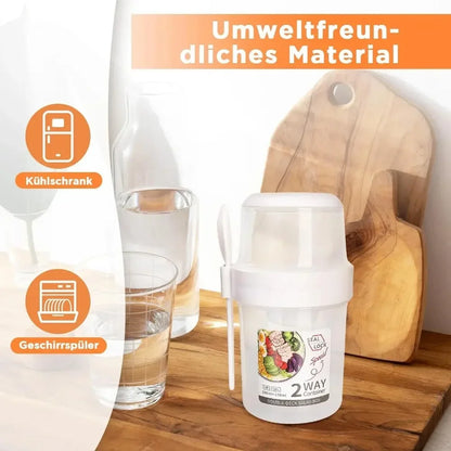 Salad Cup Breakfast Cups Portable Food Storage Bento Box Oatmeal Cereal Nut Yogurt Container Set with Fork for School