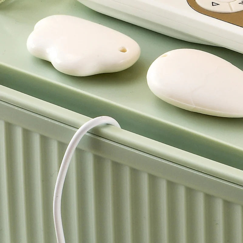 Multifunctional Cable Management Box – Stylish white plastic desktop organizer for power cords