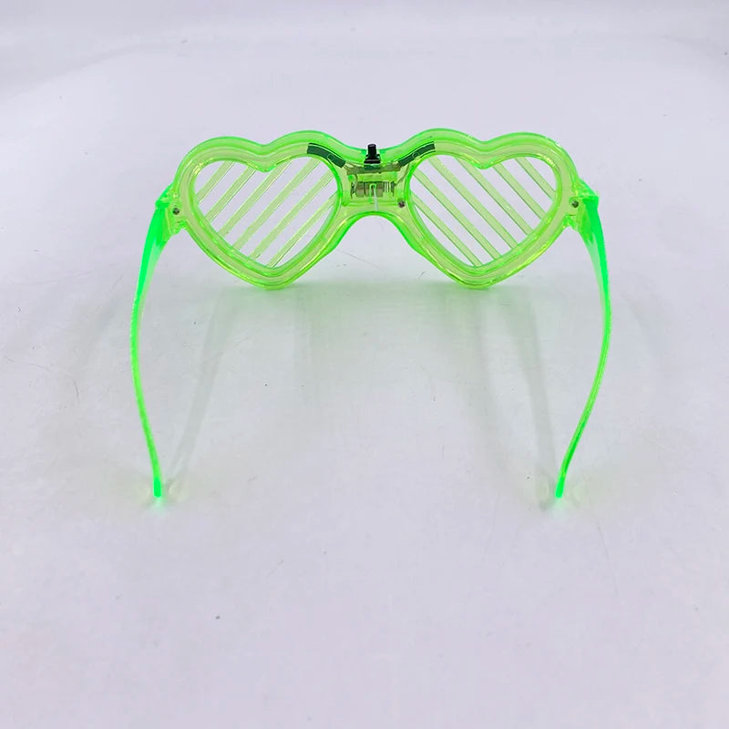 Light Up LED Glasses 5 Colors Heart Shape Glow Glasses Glow in The Dark Party Supplies Neon Party Favors for Kids Adults