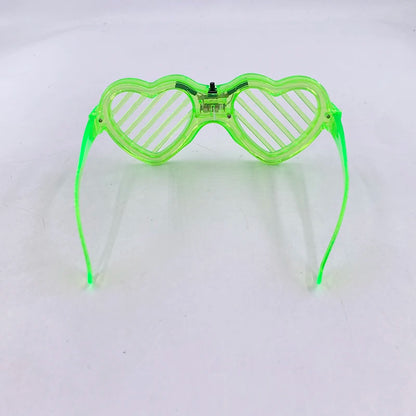 Light Up LED Glasses 5 Colors Heart Shape Glow Glasses Glow in The Dark Party Supplies Neon Party Favors for Kids Adults