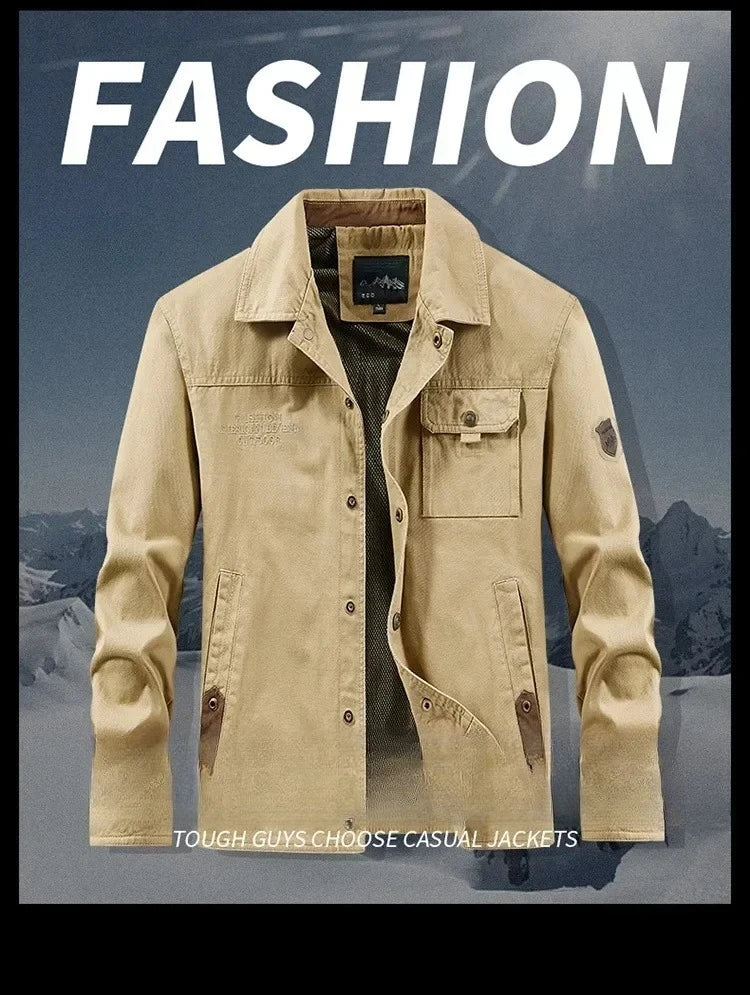 Autumn JacketMen Cotton Windbreaker Bomber Coat Military Men's Tactics Jackets Man Cargo Casual Jacket Mens Clothes Spring