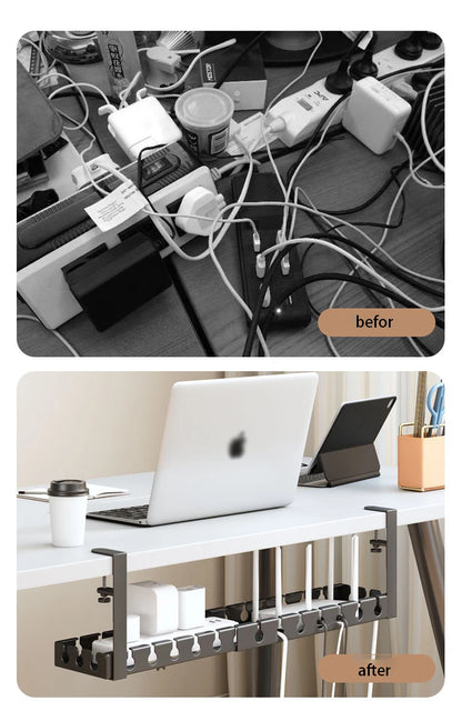 Desk Cable Management Tray,Wire Management, Cable Tray with Clamp for Wire Organizers,Computer Cord Rack for Office,Home