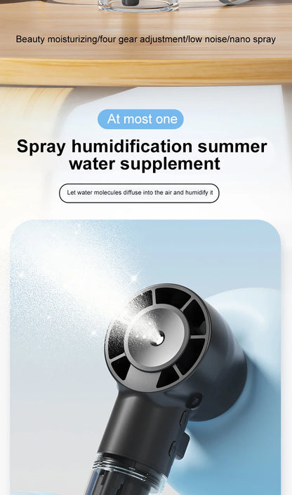 Mini Handheld Fan Portable Misting Fans Adjustable Handheld Fan for Commuters Water Humidifier Cooling Gadget