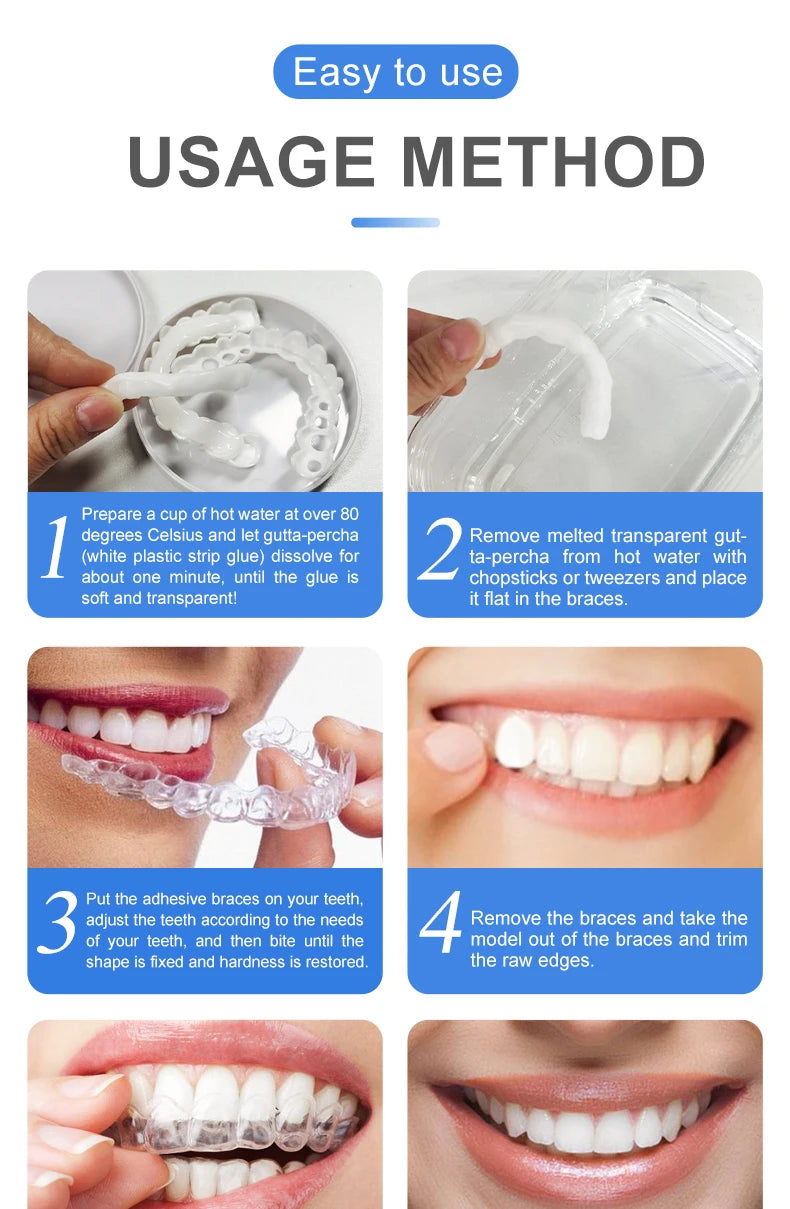 Teeth Veneers Whitening Dentures Braces Temporary False Teeth Cover Perfect Smile Comfortable Fit Denture Kit
