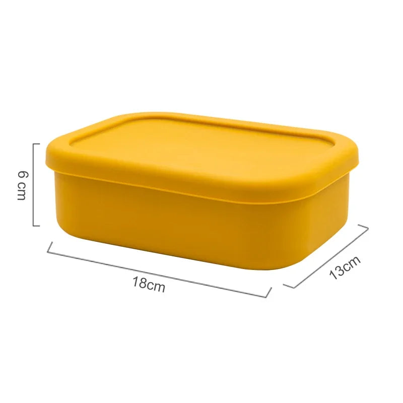 Silicone Dinner Plate Solid Food Container Storage Container For Cereals Keep Fresh Snack Box Lunch Box With Lid For Children