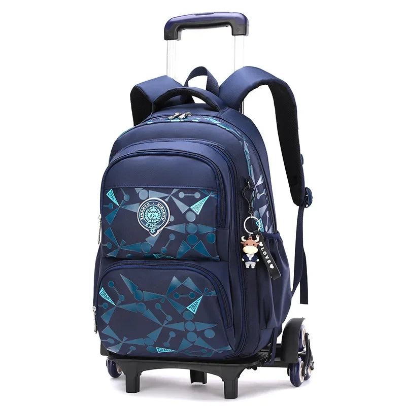 School Rolling Backpacks School bags for Boys Trolley bag with Wheels Waterproof Orthopedic School Bag Student Wheeled Backpack
