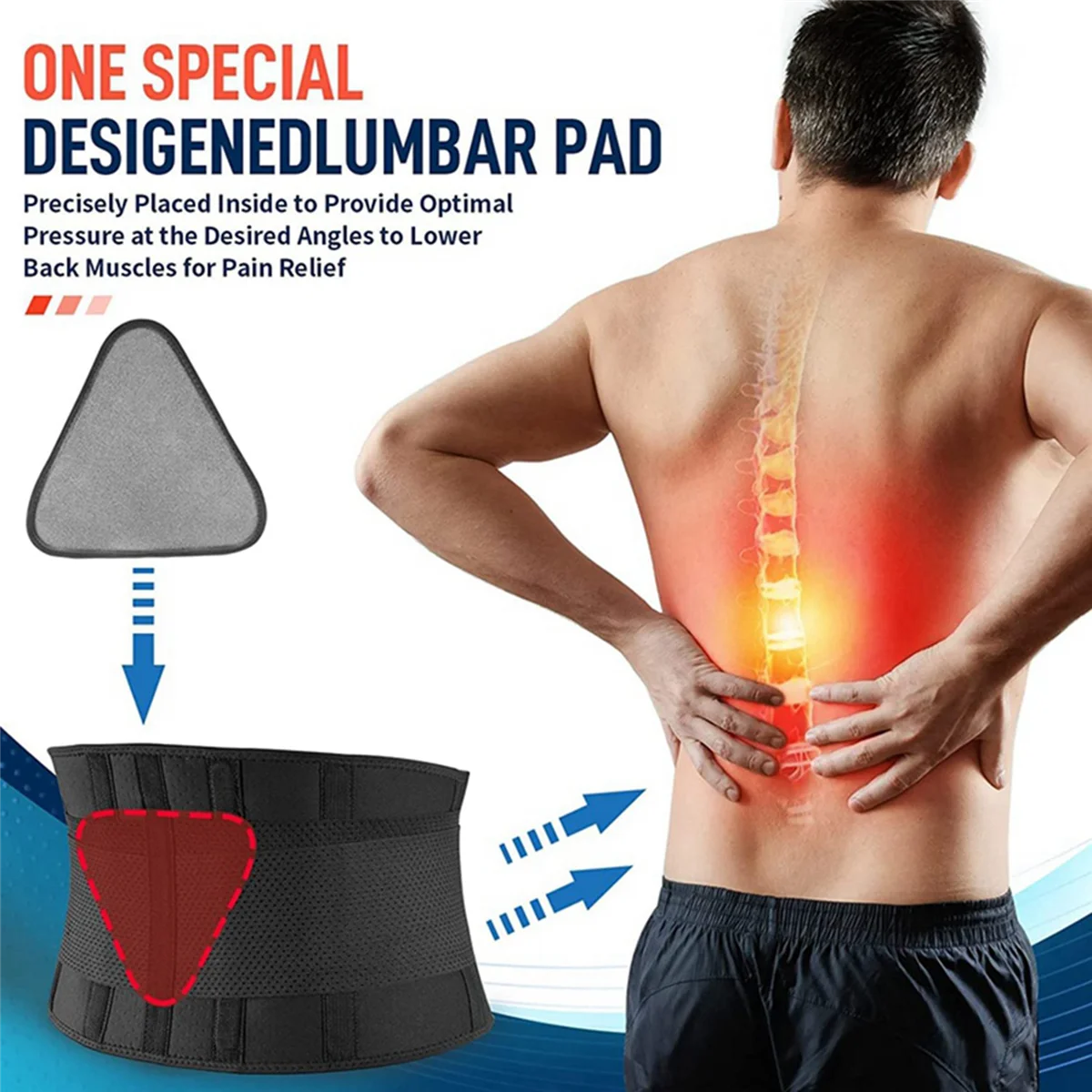 BHBD-Back Brace For Lower Back Pain, Back Support Belt For Women & Men, Breathable Lower Back Brace With Lumbar Pad(S) Durable