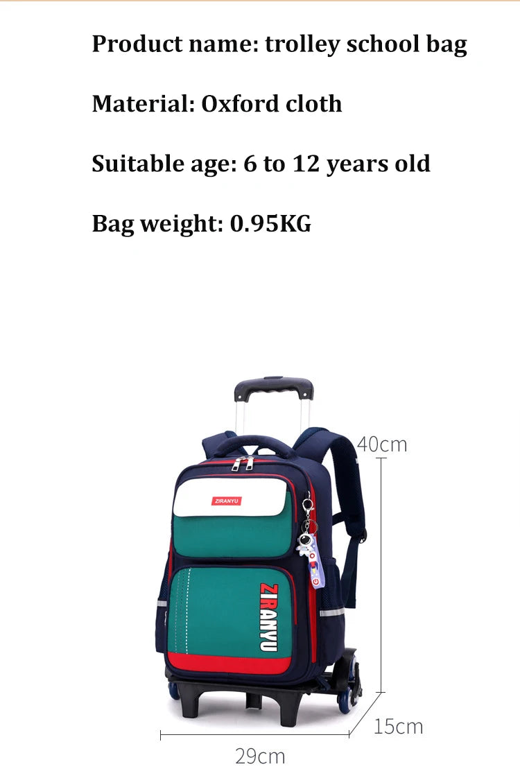Student Rolling Backpacks for Primary School Children Trolley School Backpack Wheeled Bag Back To School Backpacks with Wheels